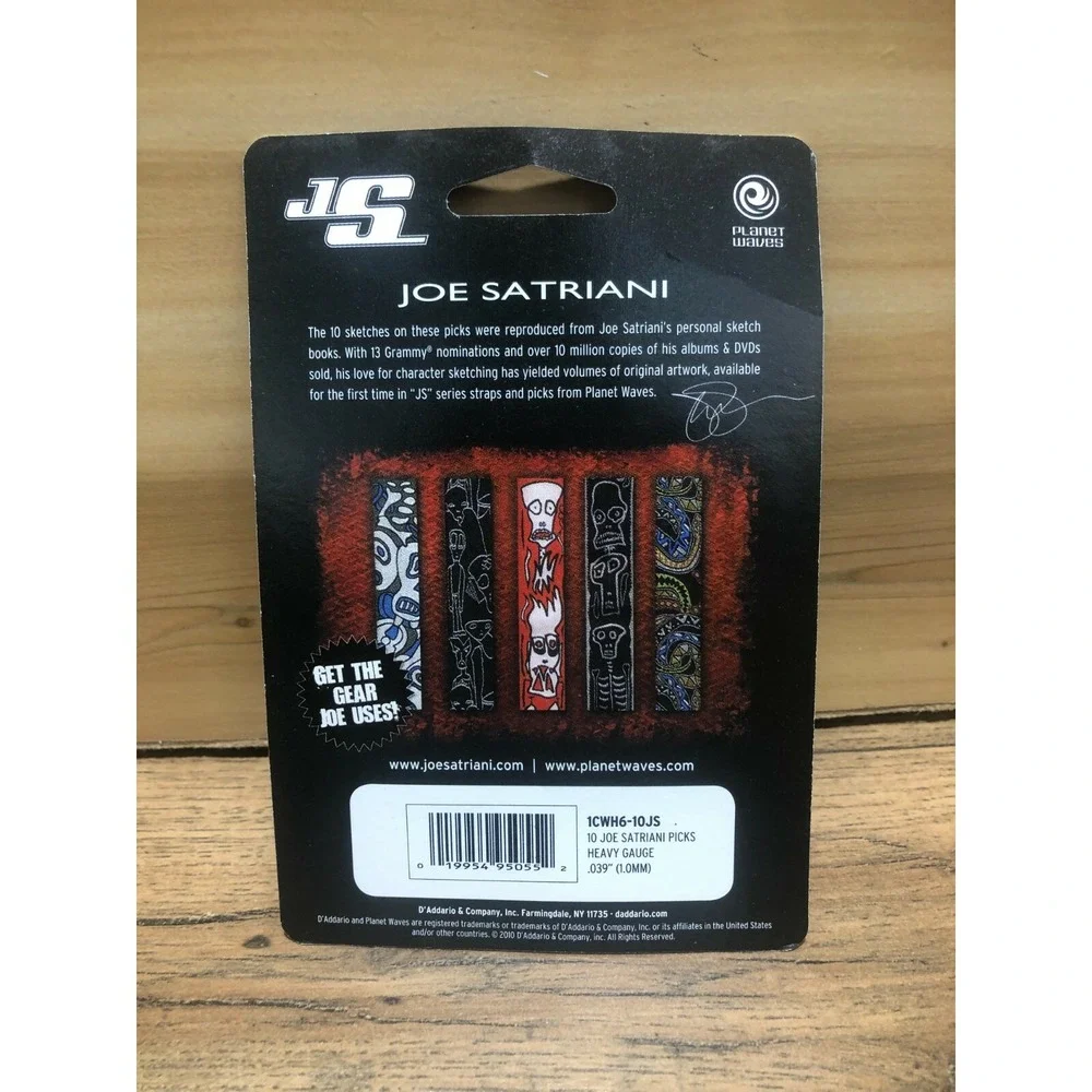 Planet Waves Joe Satriani Guitar Picks, White, 10 pack, Heavy Gauge .039